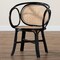 Baxton Studio Palesa Modern Bohemian Two-Tone Black and  Natural Brown Rattan Dining Chair 232-13394-ZORO - alternate 4